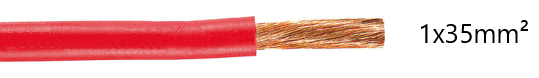 Hiflex Battry Cable 35mm2 Red 1 meter